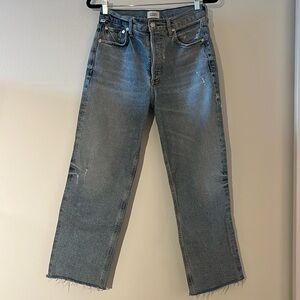 CITIZENS OF HUMANITY blue florence wide straight leg jeans